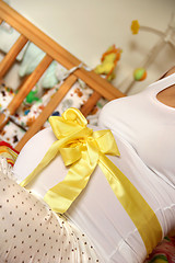 Image showing Beautiful pregnant woman tummy  