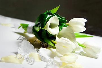 Image showing Wedding bouquet of white flowers