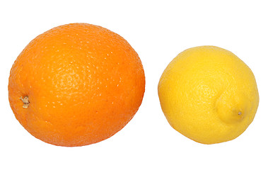 Image showing Whole orange and lemon