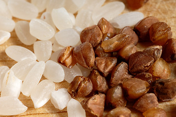 Image showing Rice and buckwheat