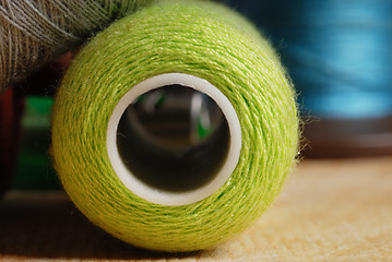 Image showing Close-up view of cotton threads