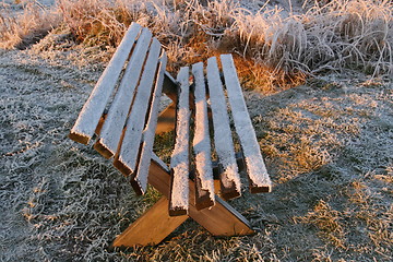 Image showing Frozen bench