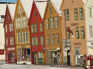 Image showing Bryggen - wintertime