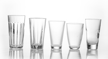 Image showing various types of juice glasses