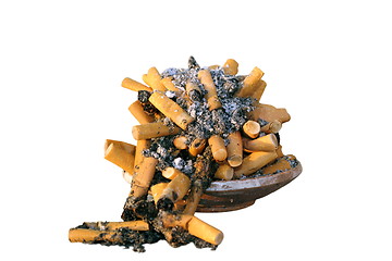 Image showing ashtray full with cigarettes