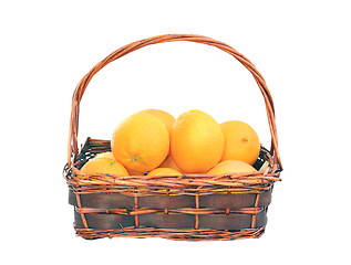 Image showing oranges in trellis basket 