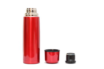 Image showing red thermo bottle