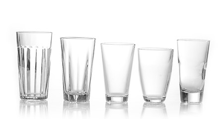 Image showing various types of juice glasses