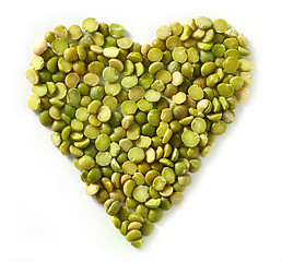 Image showing green lentils heart