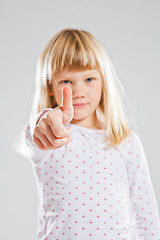 Image showing Young girl showing thumbs up sign