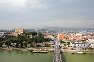 Image showing View of Bratislava from the river Danube