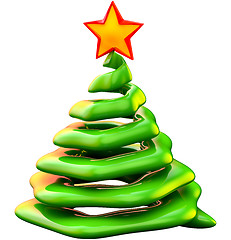 Image showing christmas tree with red star