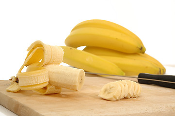 Image showing bananas on carving board