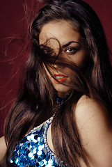 Image showing Windy portrait of belly dancer