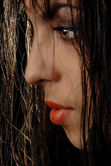 Image showing Half-face of woman