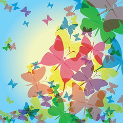Image showing Colorful background with butterfly, beautiful decorative background. EPS10
