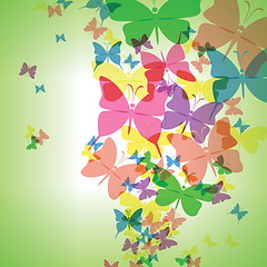 Image showing Colorful background with butterfly, beautiful decorative background. EPS10