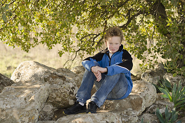 Image showing Youngster resting in nature