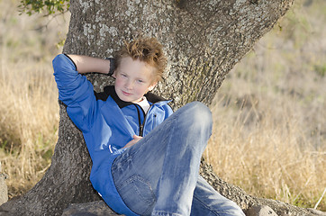 Image showing Teen under tree