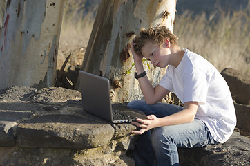 Image showing Kid with notebook