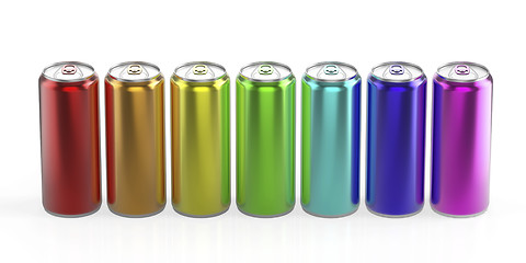 Image showing Rainbow cans