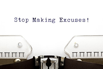 Image showing Typewriter Stop Making Excuses 