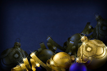 Image showing Dark blue christmas