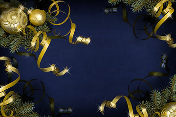 Image showing Dark blue christmas