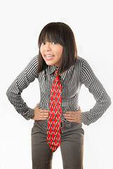 Image showing Smiling student with red necktie