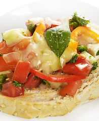 Image showing Toast With Vegetables And Cheese