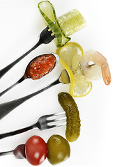 Image showing Appetizers On The Forks