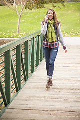 Image showing Mixed Race Attractive Woman Using Cell Phone