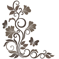 Image showing Floral vector illustration in sepia