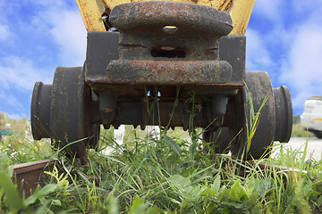 Image showing Rusty nonperforming industrial car  in ruins 