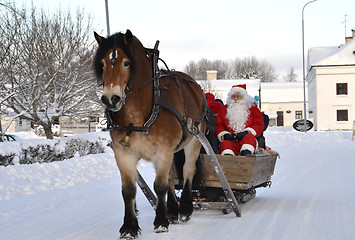 Image showing Santa Claus on the road