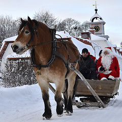 Image showing Santa Claus on the road