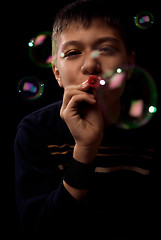 Image showing Boy and bubbles