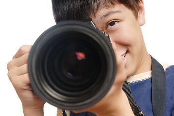 Image showing Young professional photographer