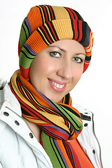 Image showing Vibrant woman dressed for winter