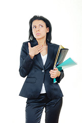 Image showing Businesswoman in confusion