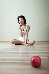 Image showing Eating apple