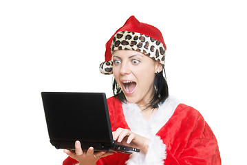 Image showing Santa and laptop