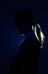 Image showing Silhouette in hat