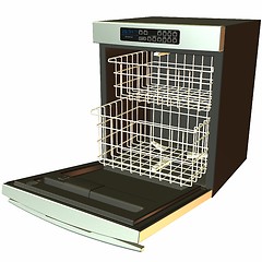 Image showing 3D Dishwasher -Open