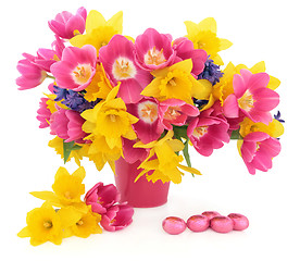 Image showing Easter Flowers and Eggs