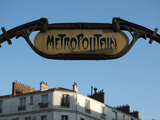 Image showing Subway entrance sign