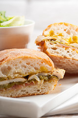 Image showing Italian ciabatta panini sandwich chicken