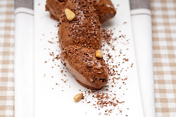 Image showing chocolate mousse quenelle dessert