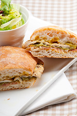 Image showing Italian ciabatta panini sandwich chicken