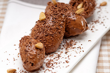 Image showing chocolate mousse quenelle dessert